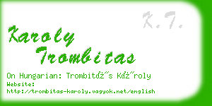 karoly trombitas business card